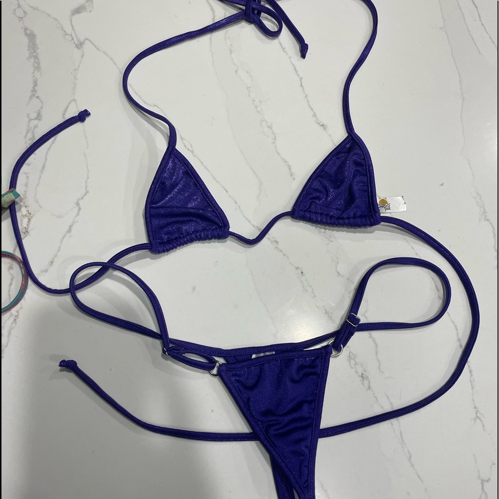 Sol Del Mar purple sparkle bikini